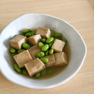 高野豆腐と枝豆の煮物